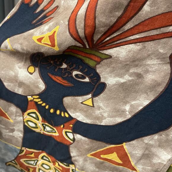 Vtg Platinum Dorothy Schoelen Tunic Tribal Print Button Top Size Small Art Aztec - Picture 8 of 9